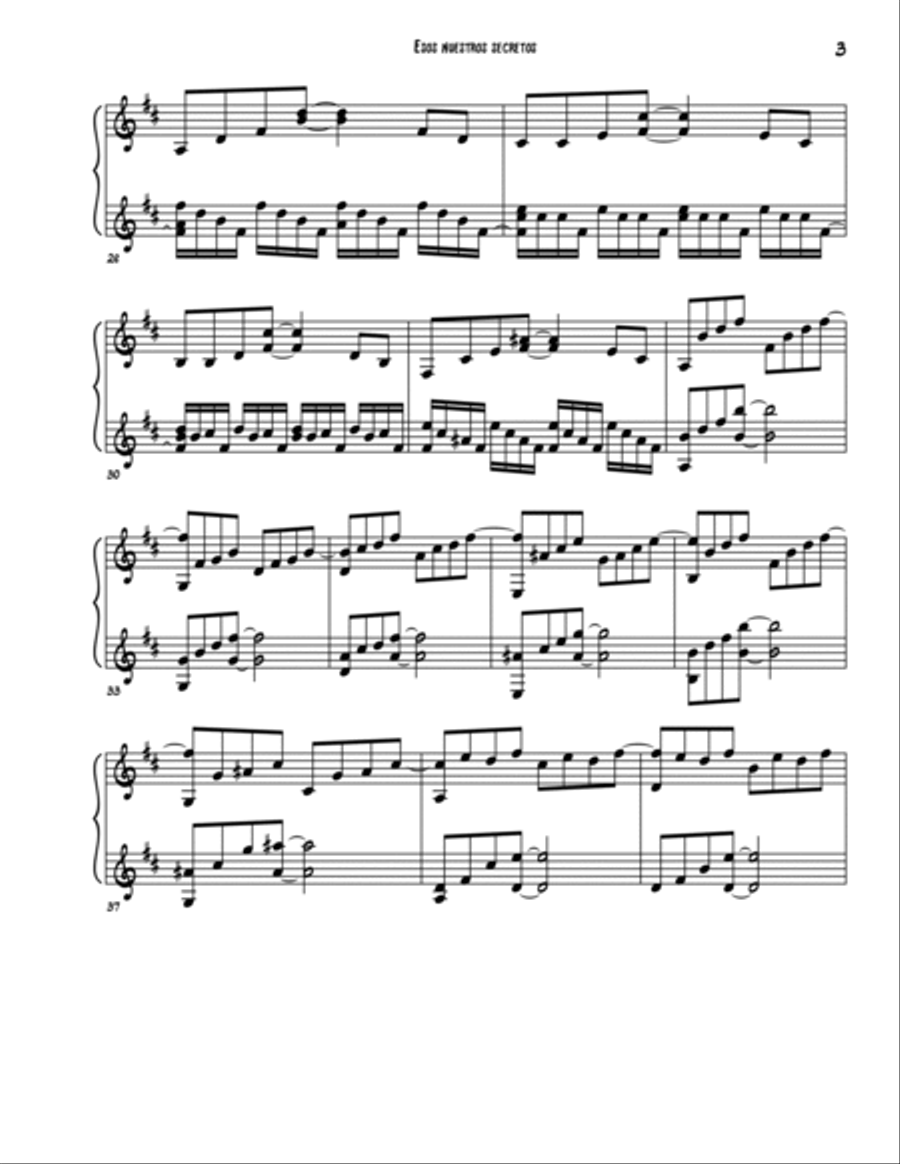 ESOS NUESTROS SECRETOS ESOS NUESTROS SECRETOS Guitar Solo scores gallery preview page 3