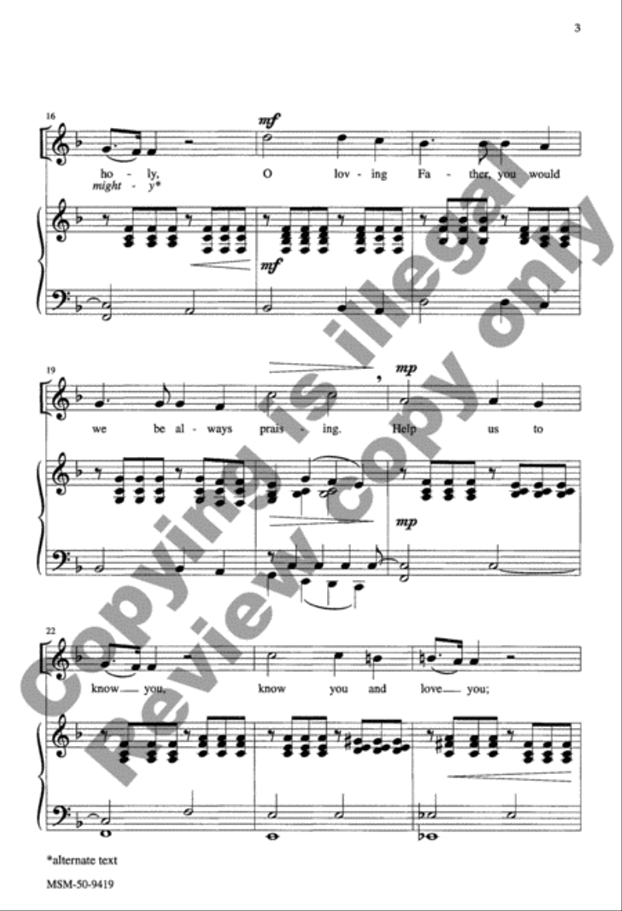 O Lord Most Holy O Lord Most Holy 3-Part scores gallery preview page 4