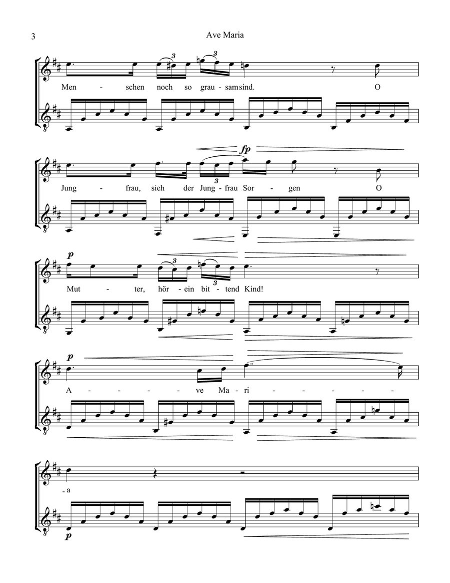 Ave Maria (Schubert) for voice and guitar (D major) Ave Maria (Schubert) for voice and guitar (D major) Piano, Vocal scores gallery preview page 4