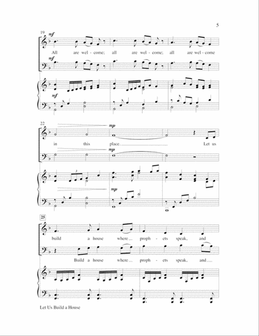 Let Us Build A House (All Are Welcome) Choir scores gallery preview page 5