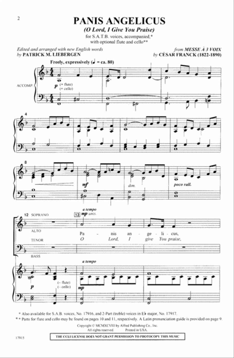 Panis Angelicus Panis Angelicus 4-Part scores gallery preview page 2