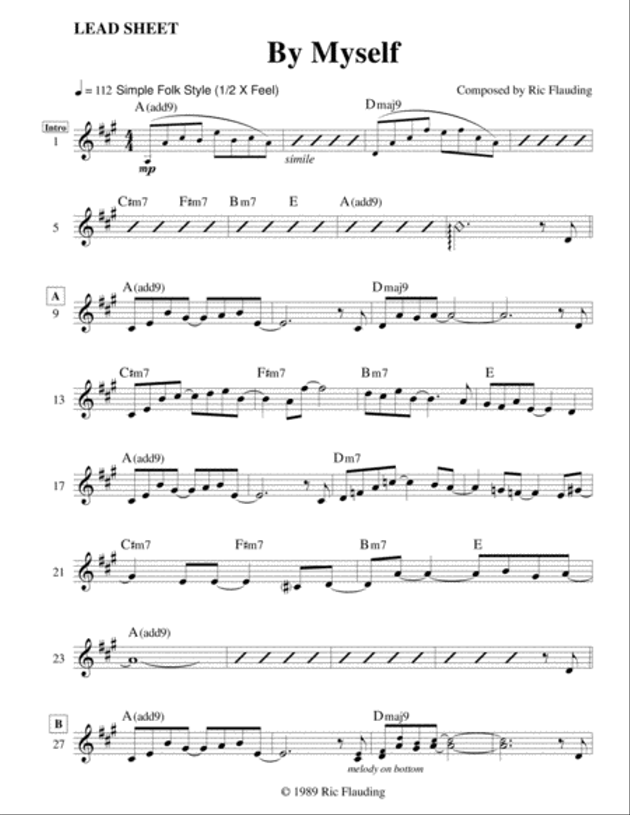 By Myself (Lead Sheet) Guitar Ensemble scores gallery preview page 1
