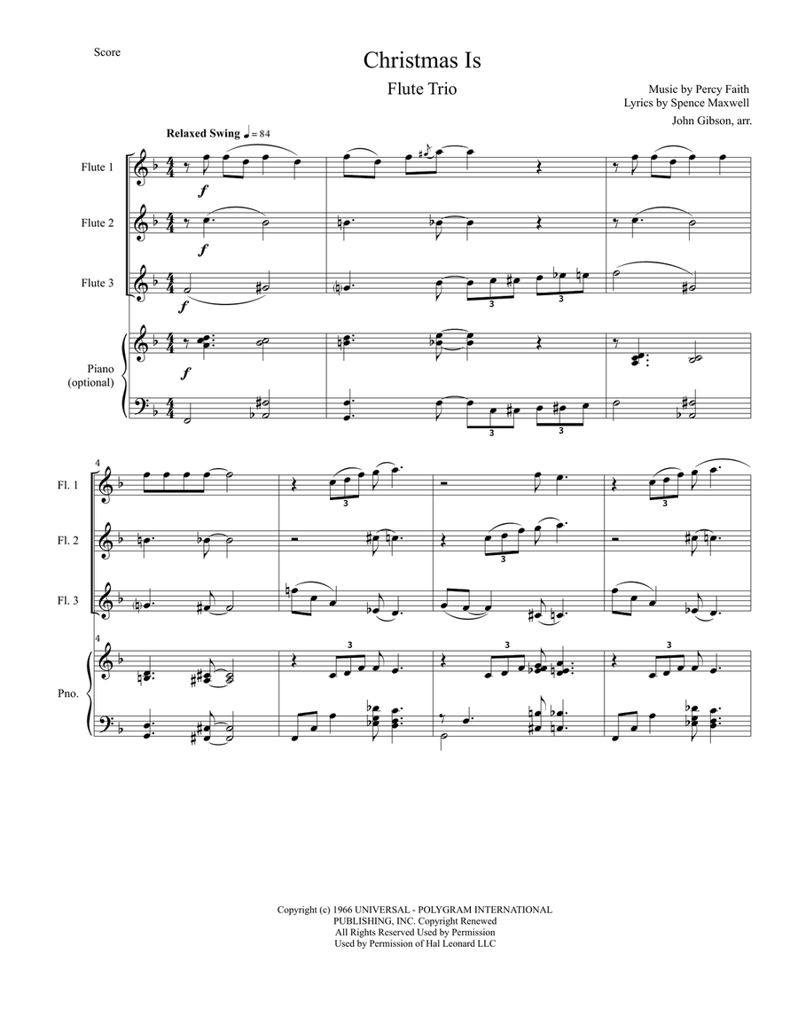 Christmas Is Woodwind Trio scores gallery preview page 3