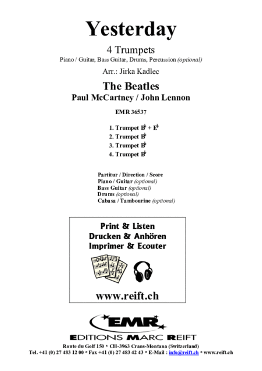 Yesterday Trumpet scores gallery preview page 2