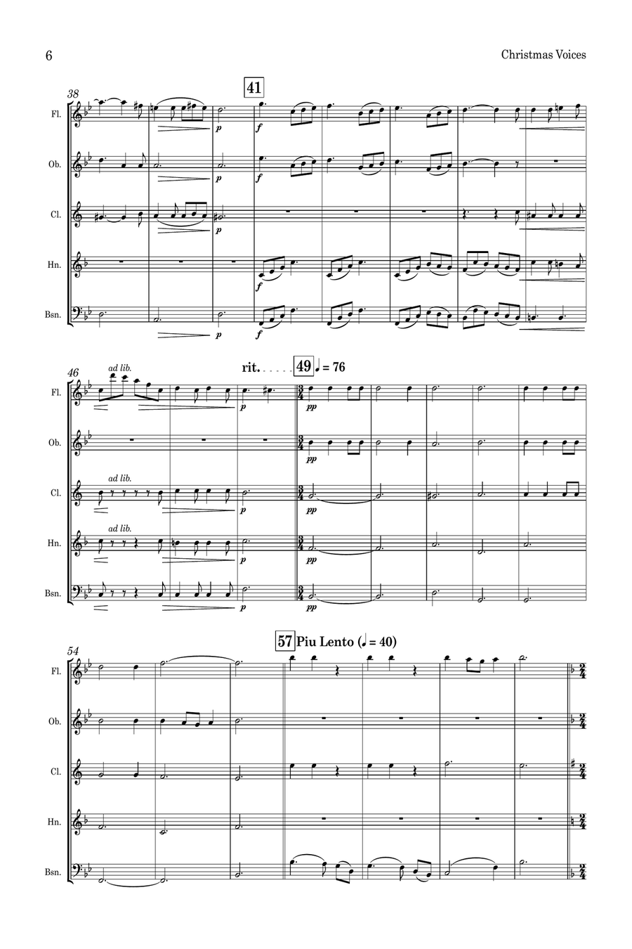 Emma Louise Ashford | Christmas Voices | for Wind Quintet Woodwind Quintet scores gallery preview page 6