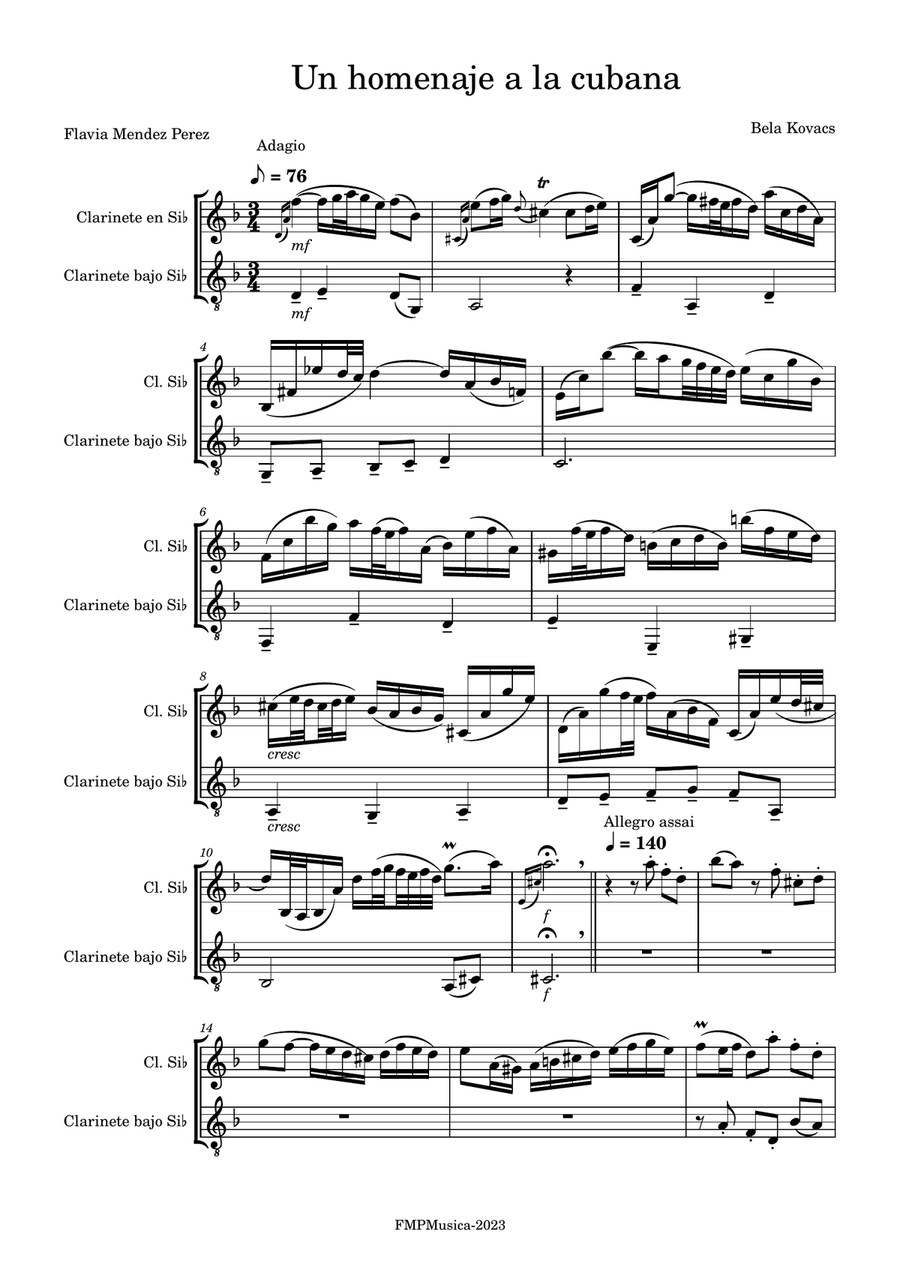 Un homenaje a la cubana Un homenaje a la cubana Clarinet Duet scores gallery preview page 1
