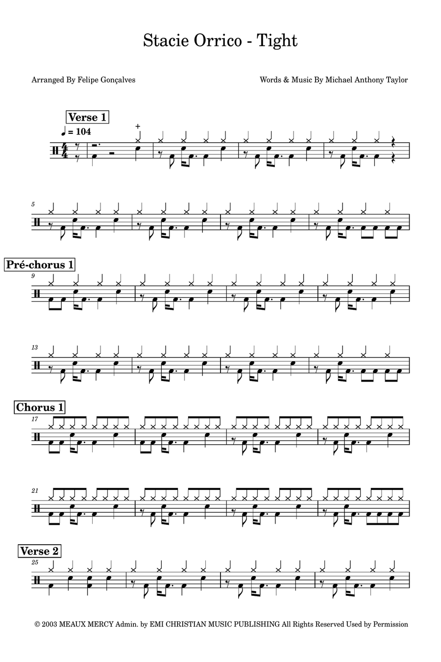 Tight Drum Set scores gallery preview page 1
