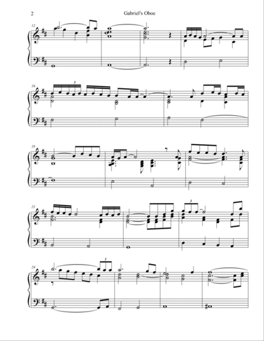 Gabriel's Oboe Piano Solo scores gallery preview page 2