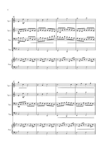 "Canon in D" by Pachelbel - Easy version for BRASS QUARTET & PIANO image number null