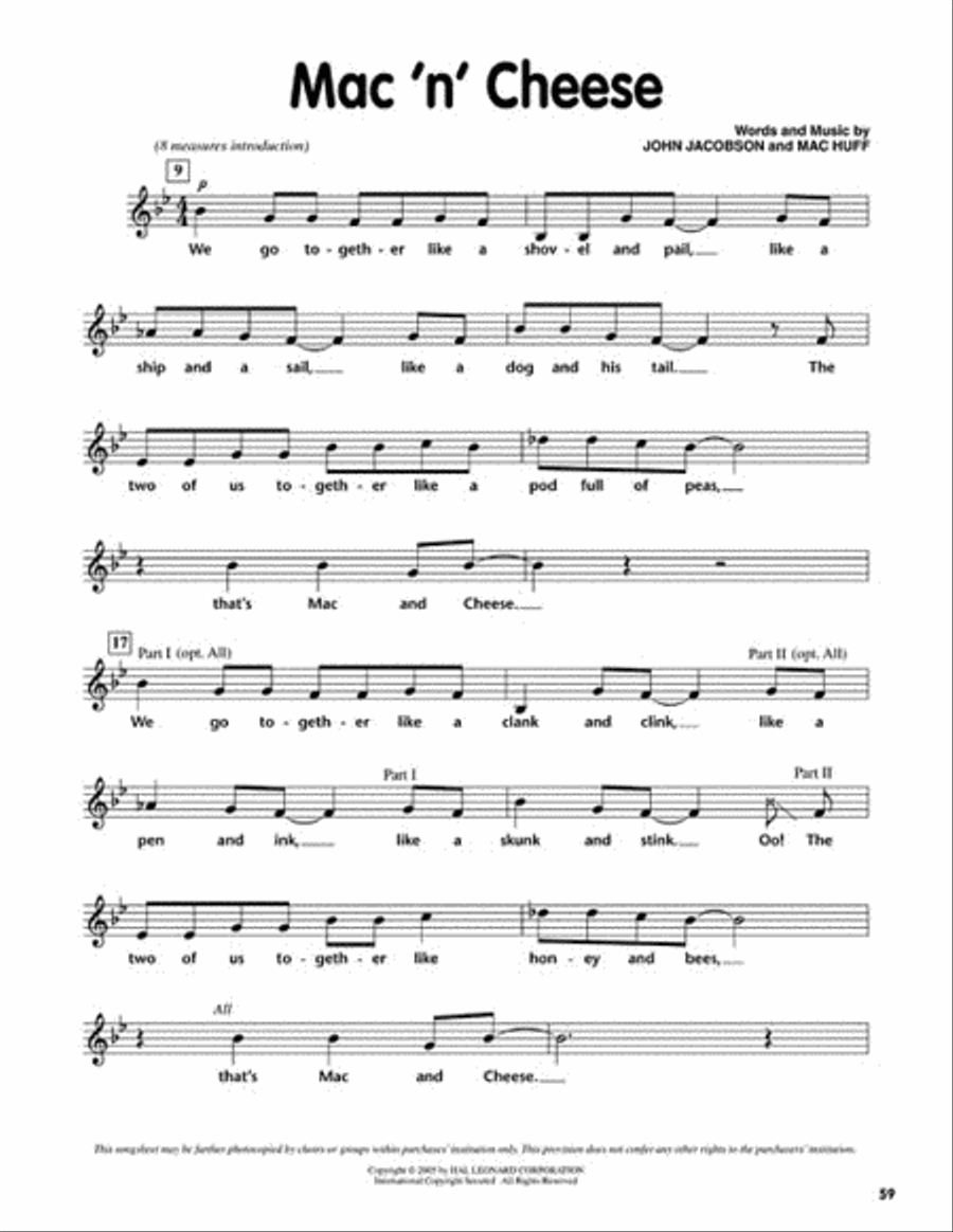 Mac 'n' Cheese Choir scores gallery preview page 3