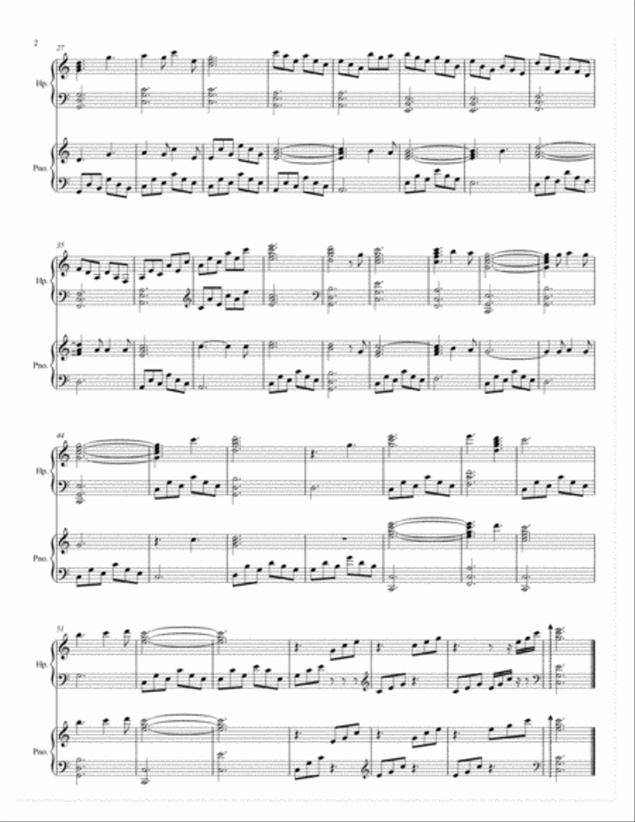 O Holy Night - Piano and Harp Duet Harp scores gallery preview page 3