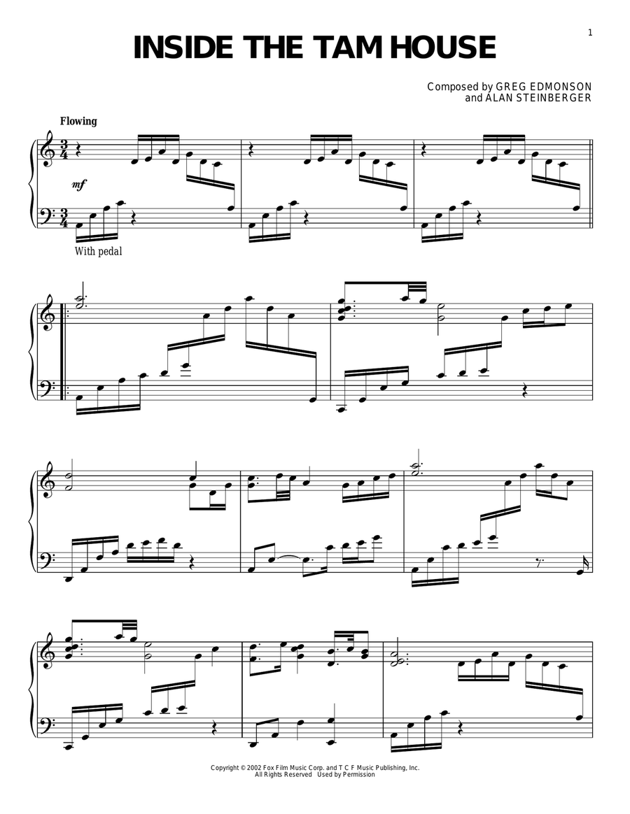 Inside The Tam House Piano Solo scores gallery preview page 1