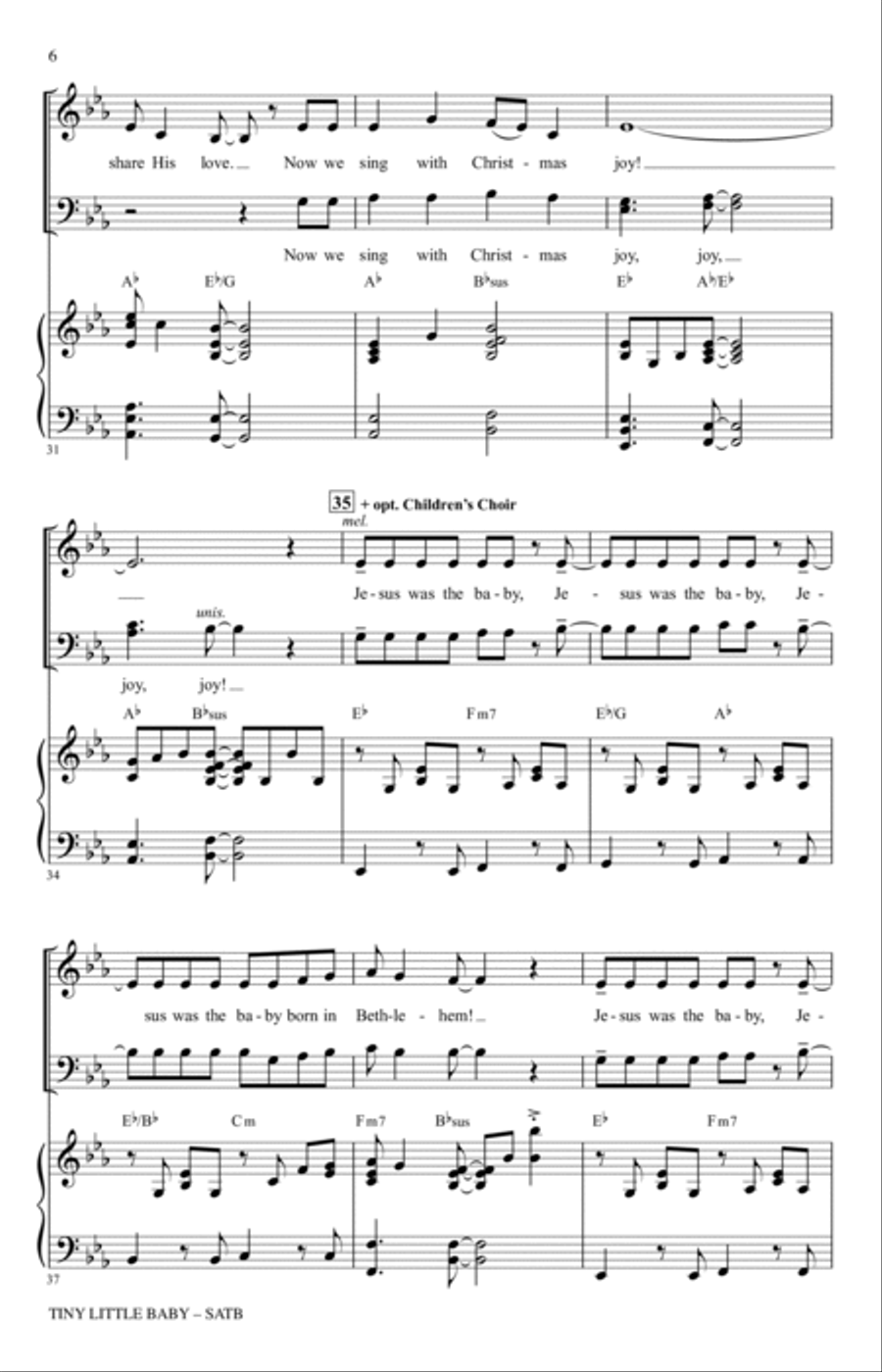 Tiny Little Baby (arr. Sean Paul) 4-Part scores gallery preview page 4