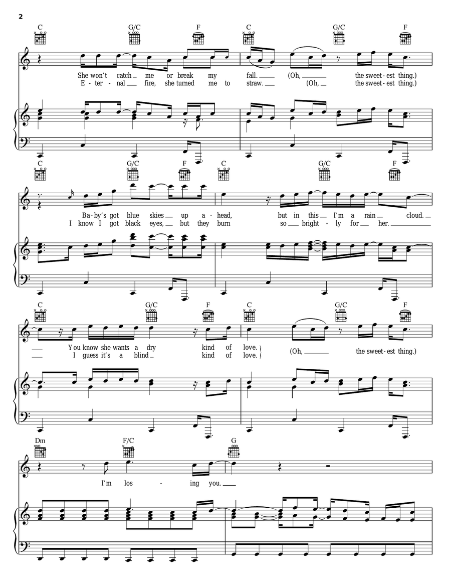 Sweetest Thing Piano, Vocal, Guitar scores gallery preview page 2