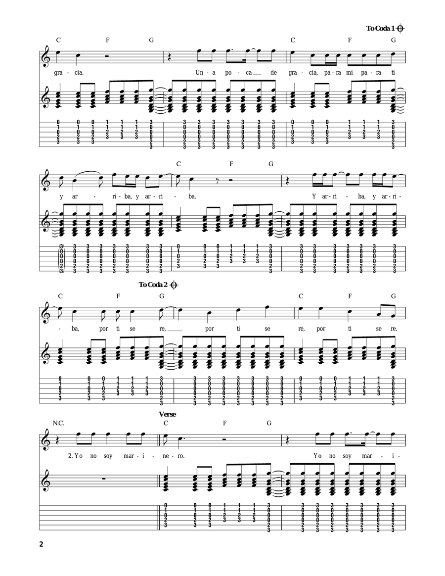 La Bamba Acoustic Guitar scores gallery preview page 2