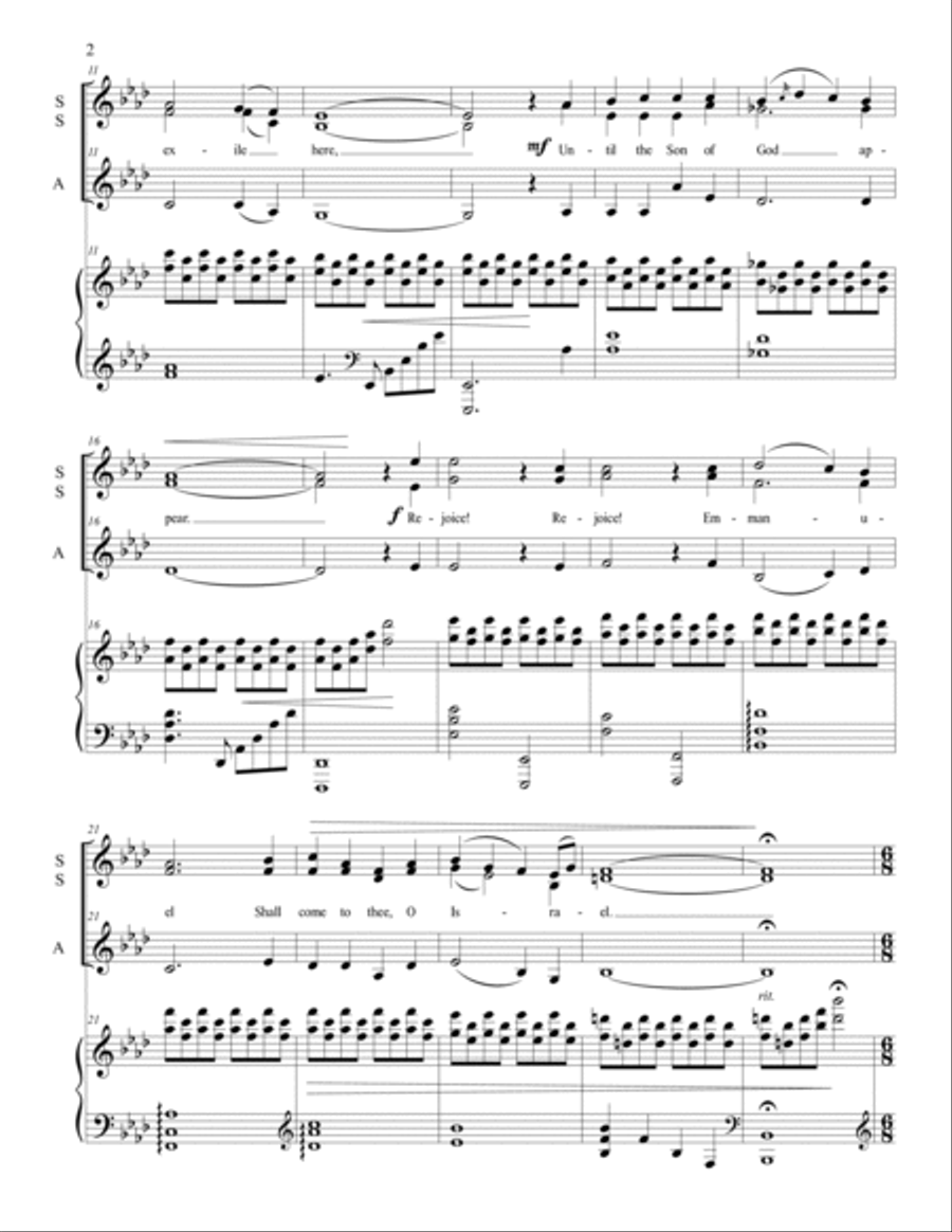 O Come, O Come, Emmanuel (SSA) SSA scores gallery preview page 3