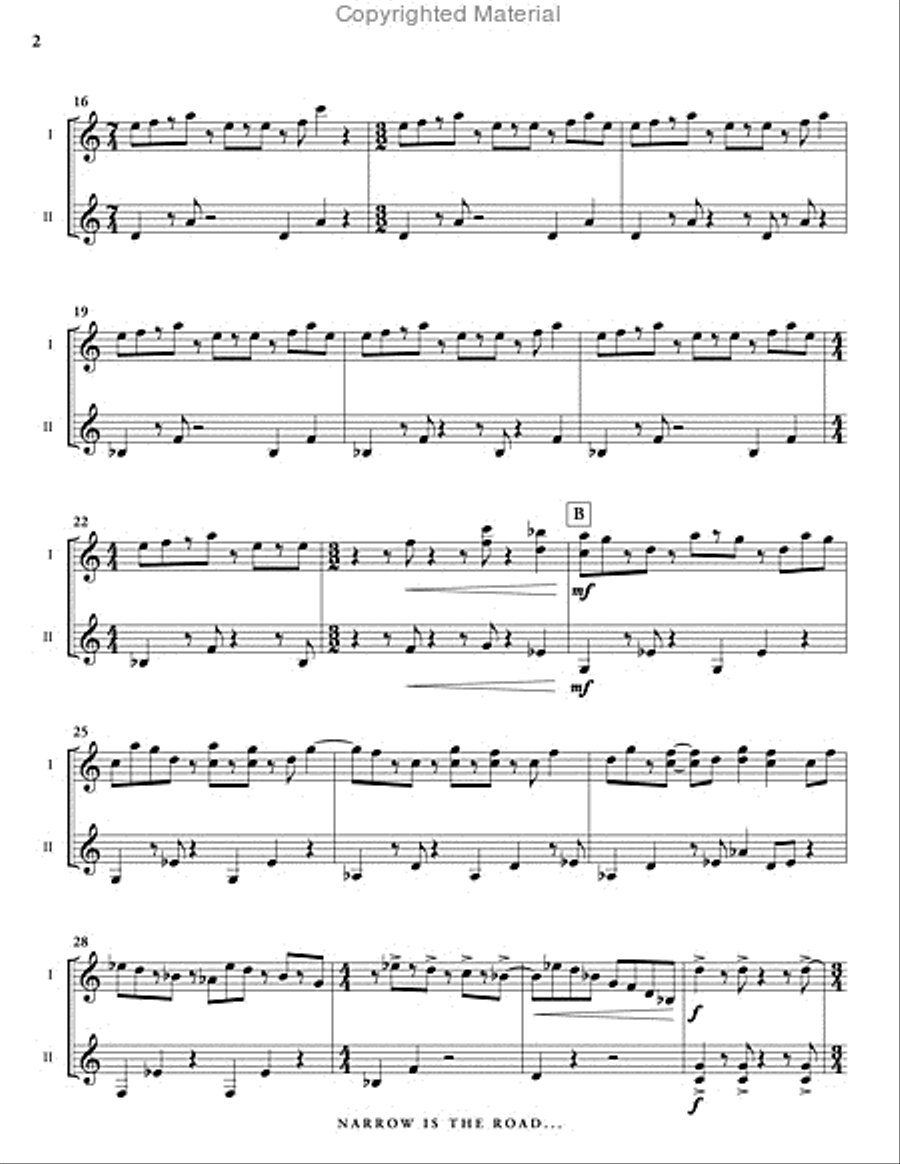 Narrow is the Road... (2 scores) Percussion Ensemble scores gallery preview page 3