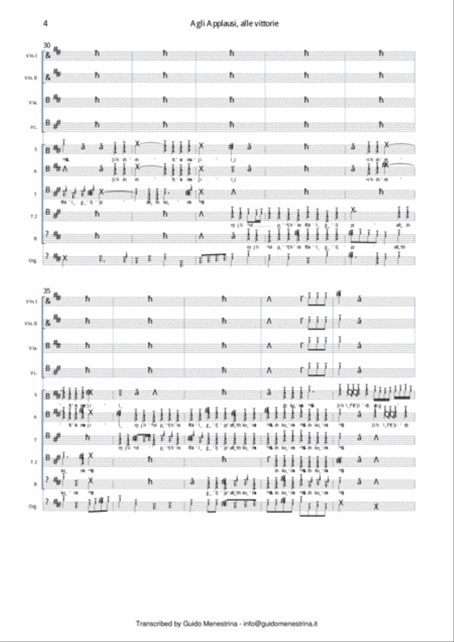 Antonio Maria Pacchioni - Agli Applausi, alle vittorie Large Ensemble scores gallery preview page 5