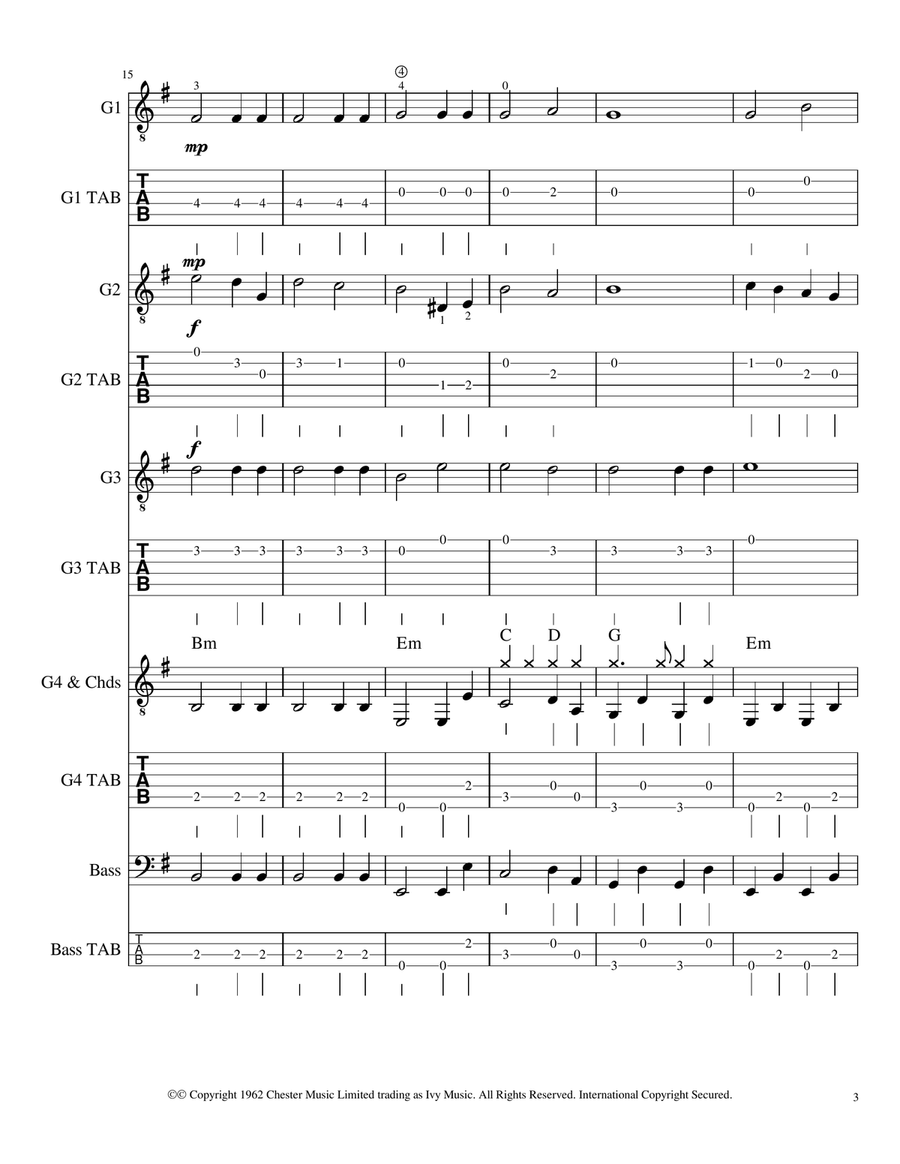 Telstar Guitar Ensemble scores gallery preview page 3