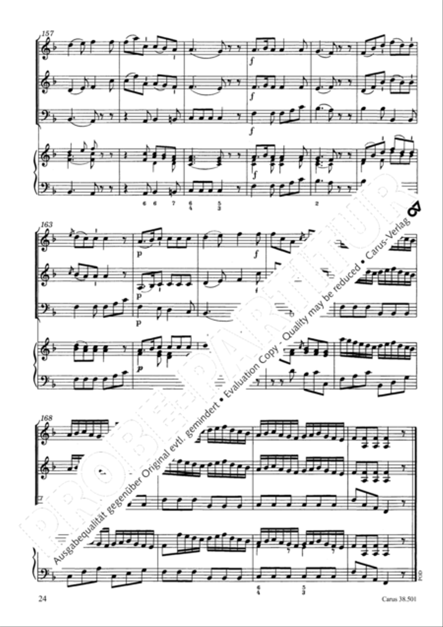 Organ Concerto in F major (Orgelkonzert in F) Violin scores gallery preview page 27
