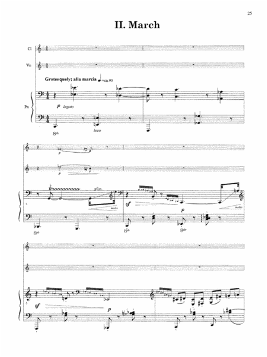 Trio for Clarinet, Violin and Piano (Score and Parts) Clarinet scores gallery preview page 3