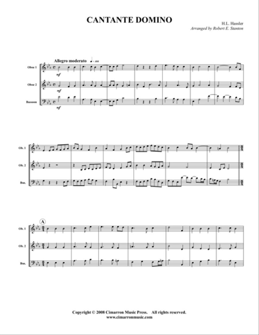 Cantate Domino Woodwind Trio scores gallery preview page 1
