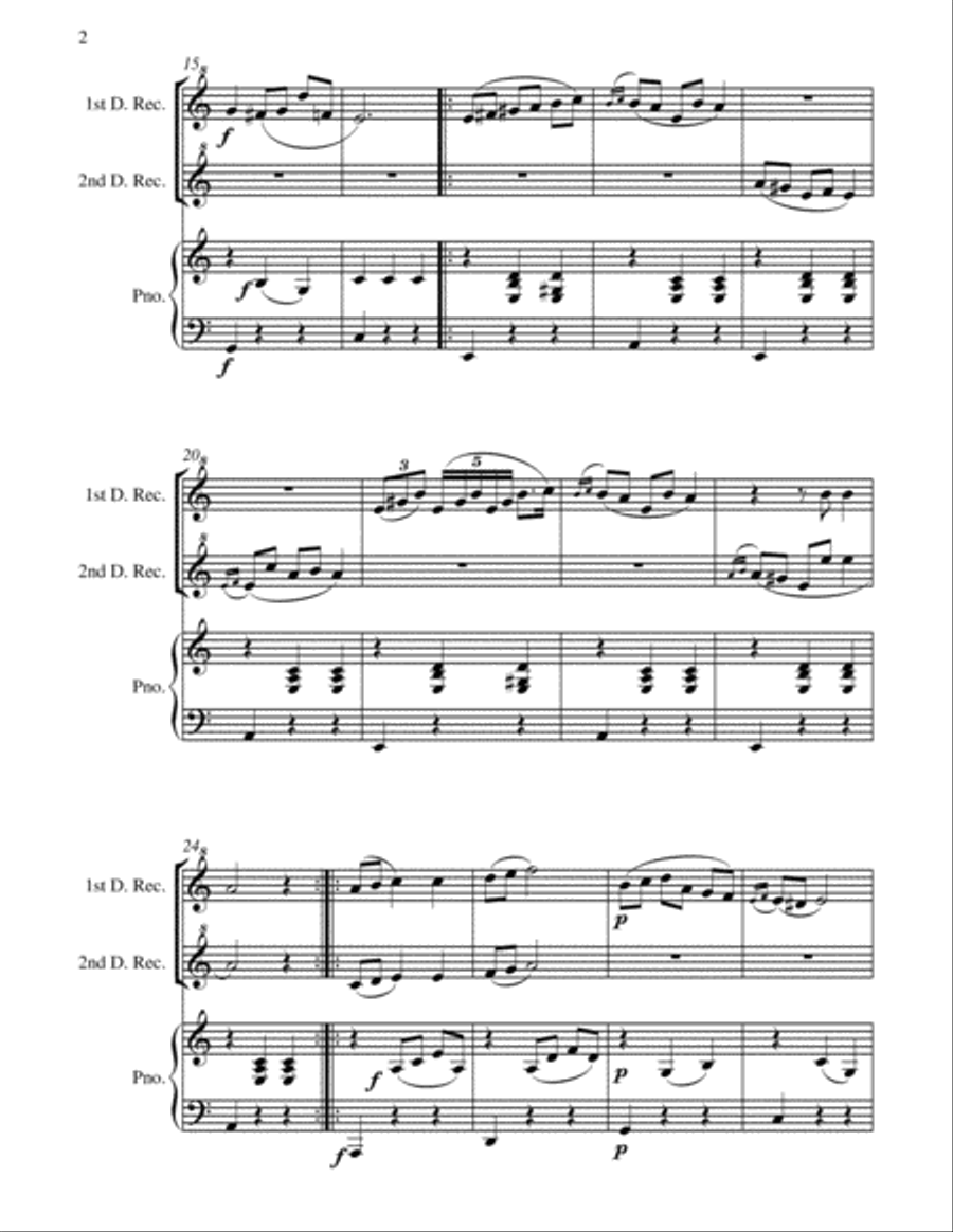 Waltz in A Minor (Chopin) - 2 Descant Recorders and Piano - Chamber music Woodwind Duet scores gallery preview page 6