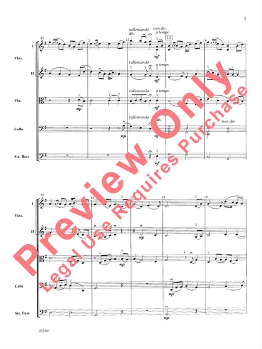 Folk Tune Air and Fiddler's Fury String Orchestra scores gallery preview page 4