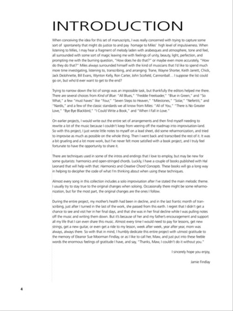 Miles Davis for Solo Guitar Electric Guitar scores gallery preview page 8