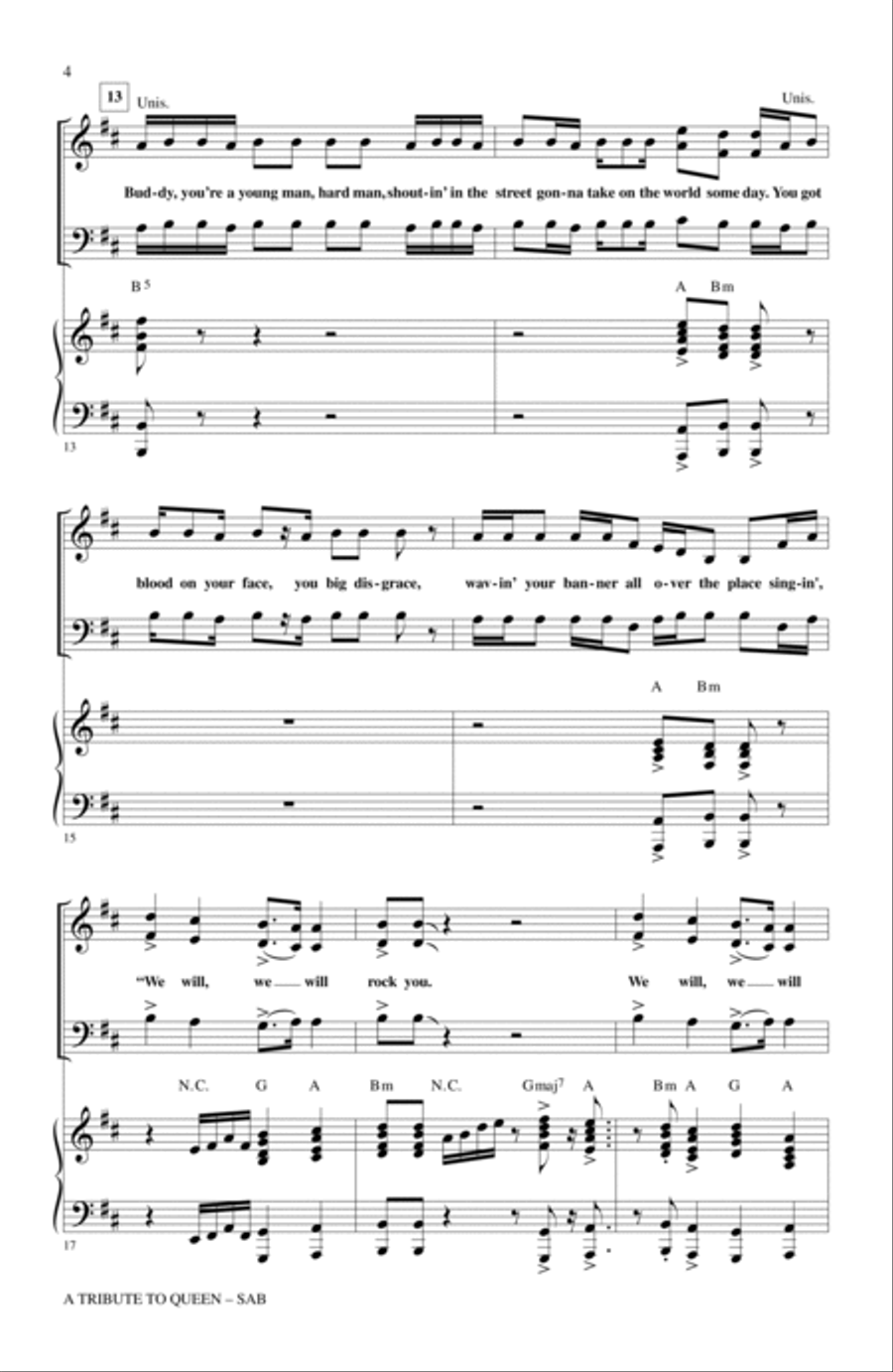A Tribute To Queen (Medley) (arr. Mark Brymer) 3-Part scores gallery preview page 3