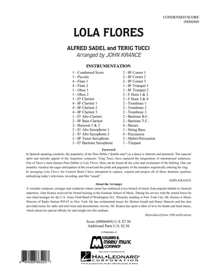 Book cover for Lola Flores - Full Score