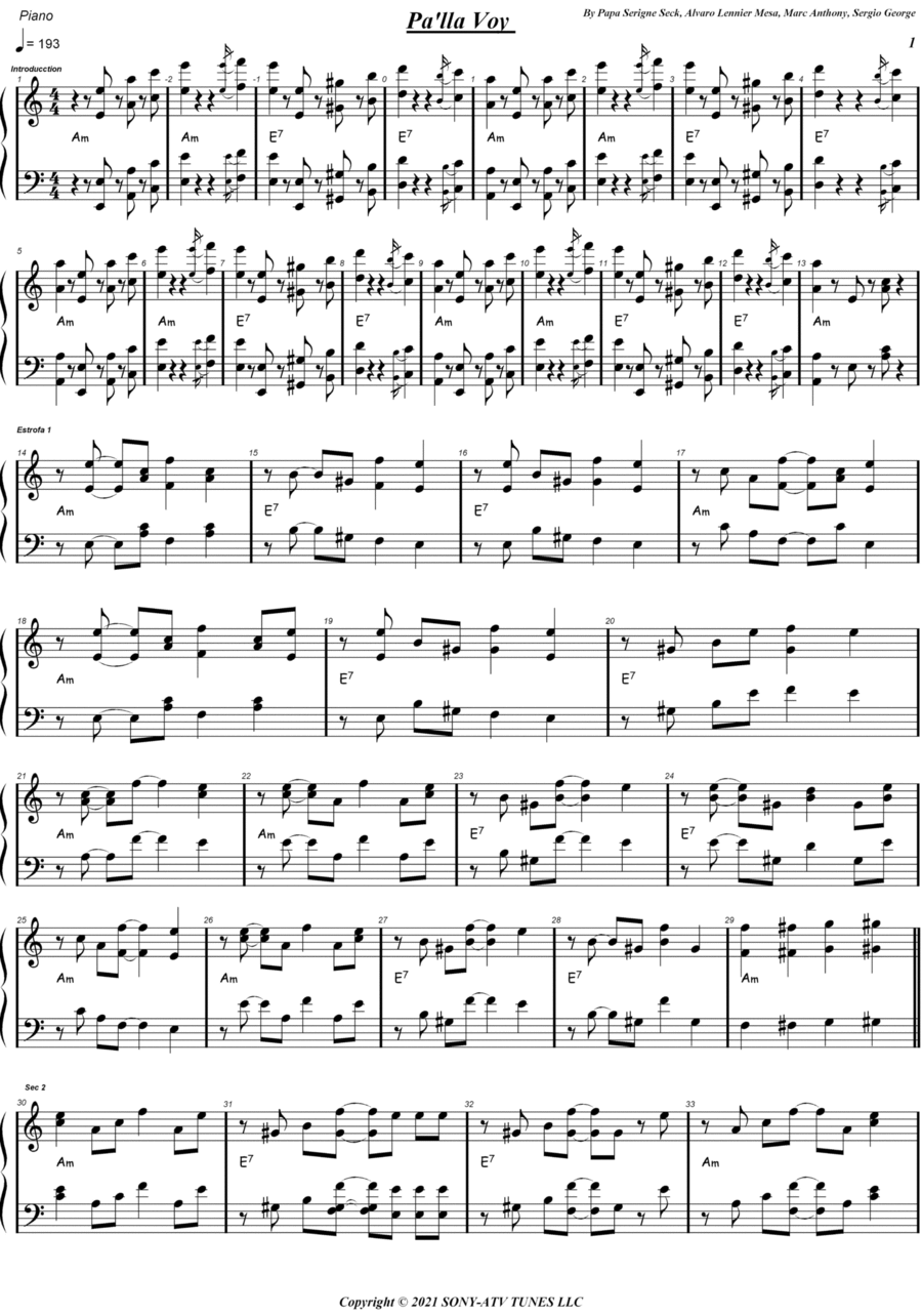 Pa'lla Voy Trombone scores gallery preview page 1