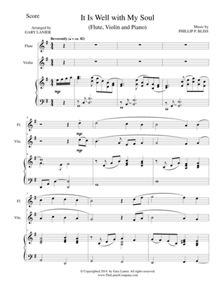 IT IS WELL WITH MY SOUL (Trio - Flute, Violin, Piano with Score and Parts)