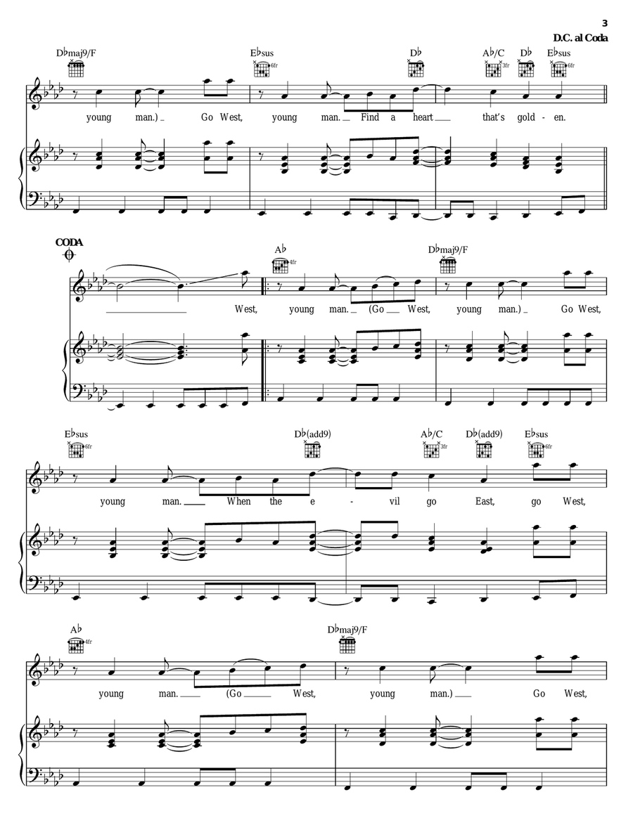 Go West Young Man Go West Young Man Piano, Vocal, Guitar scores gallery preview page 3