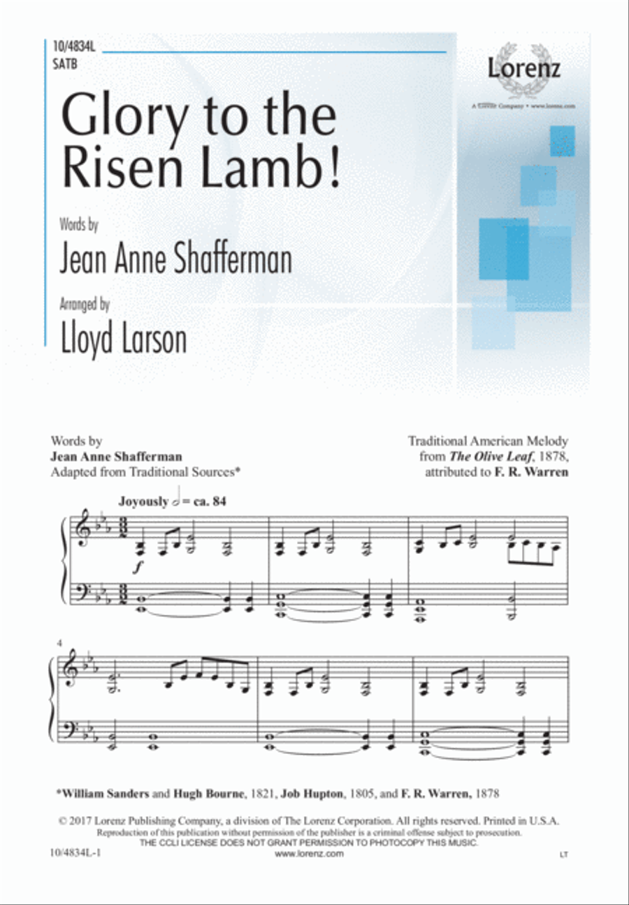 Glory to the Risen Lamb! Glory to the Risen Lamb! 4-Part scores gallery preview page 2