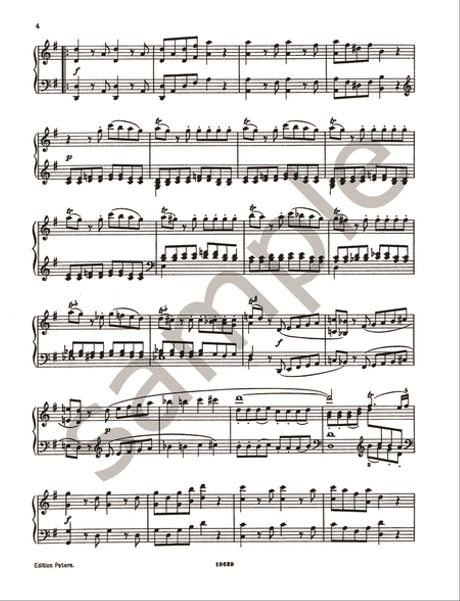 Serenade in G K525 Eine kleine Nachtmusik (Arranged for Piano) Piano scores gallery preview page 4