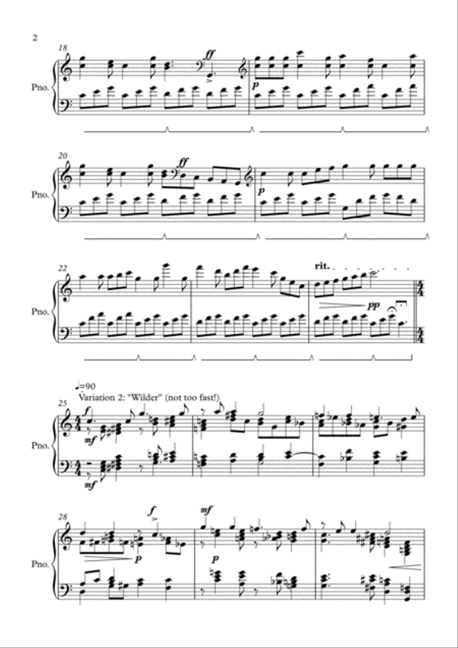 Twinkle Twinkle Little Star Variations Piano Solo scores gallery preview page 2