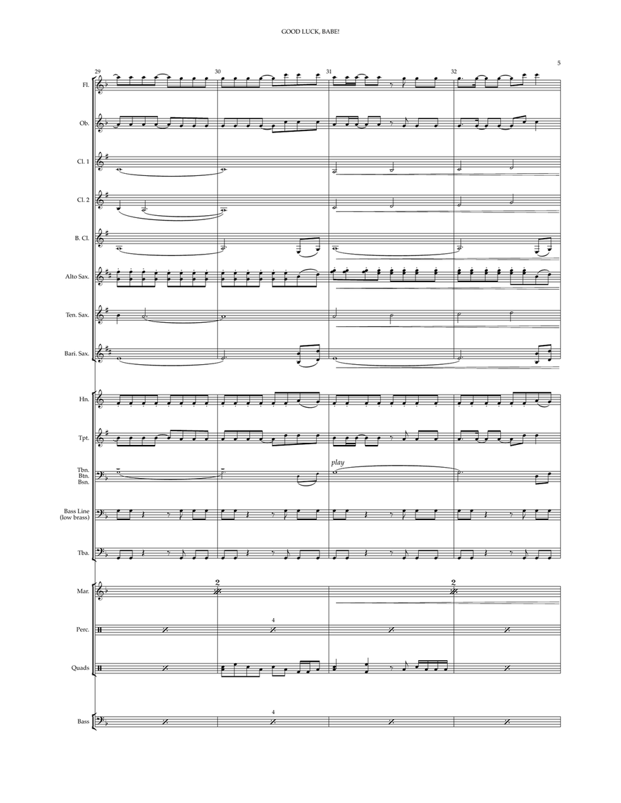 Good Luck, Babe! Marching Band scores gallery preview page 6