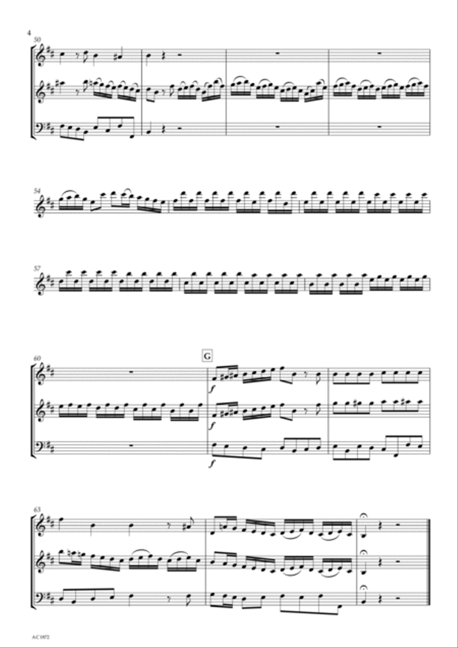 'Dem Himmel gliecht' from Brockes Passion HWV.48 for Two Violins & Violoncello String Duet scores gallery preview page 4