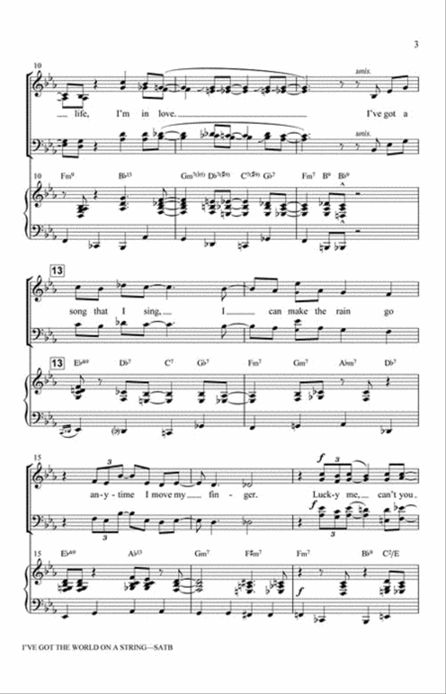 I've Got the World on a String 4-Part scores gallery preview page 3