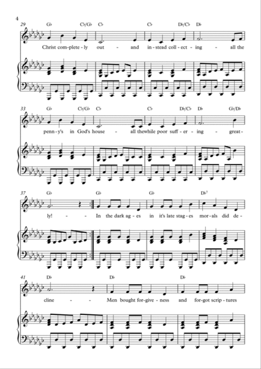 In The Name Of God Piano, Vocal, Guitar scores gallery preview page 4