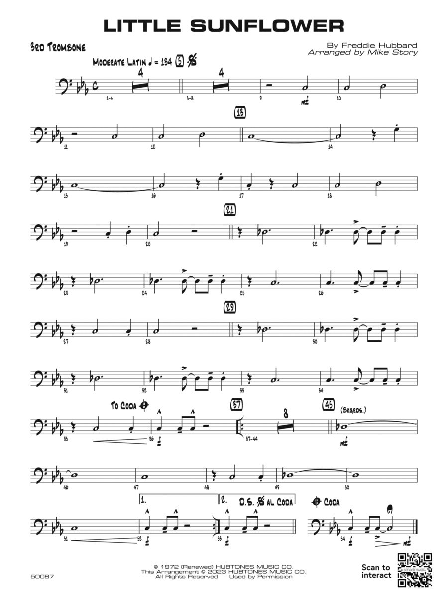 Little Sunflower: 3rd Trombone Jazz Ensemble scores gallery preview page 1