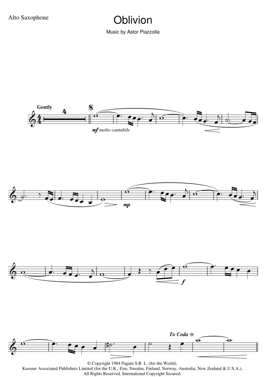 Oblivion Piano scores gallery preview page 1