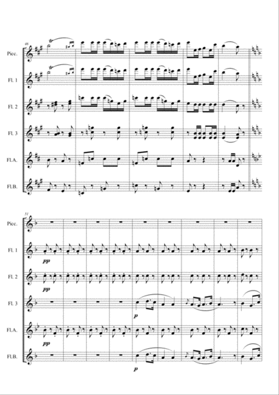 CARMEN PRELUDE for flute choir Flute Choir scores gallery preview page 5