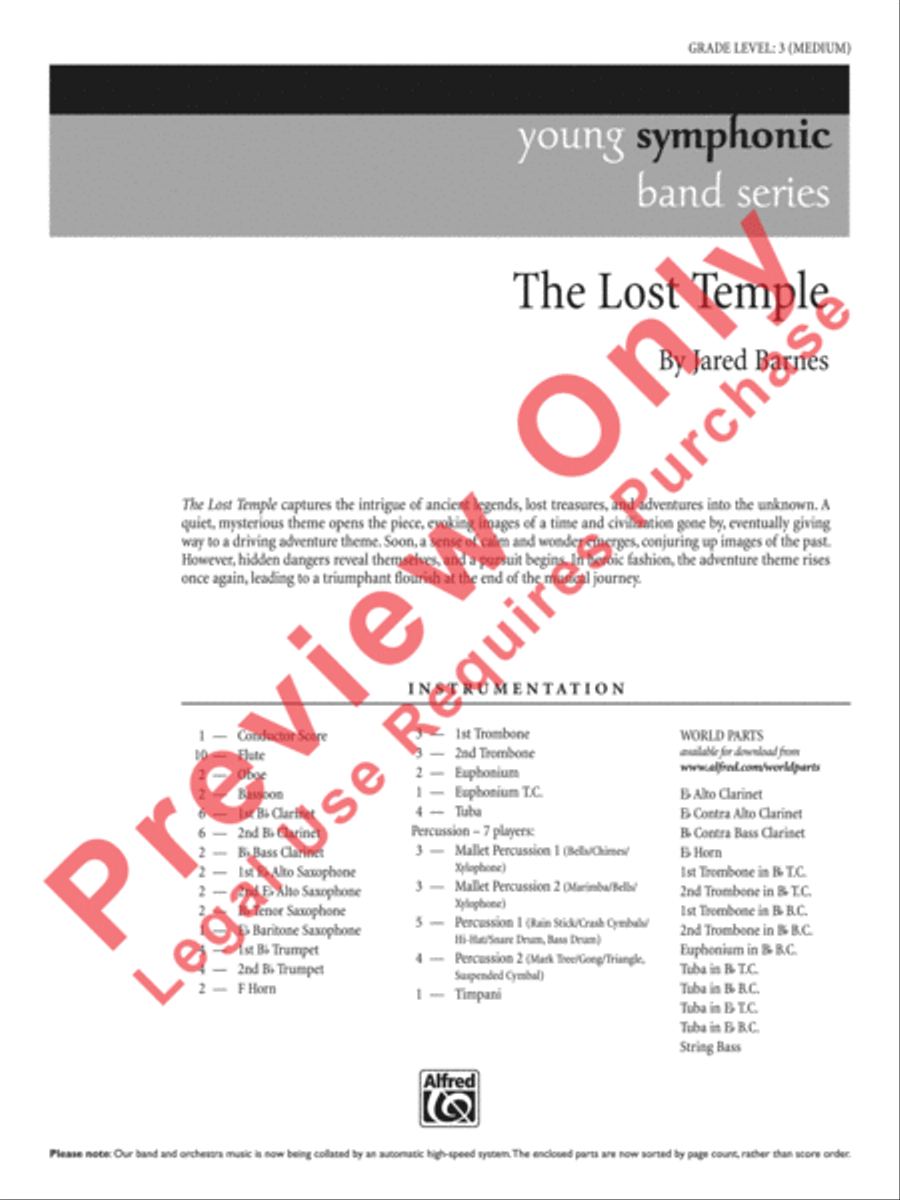 The Lost Temple Concert Band scores gallery preview page 2