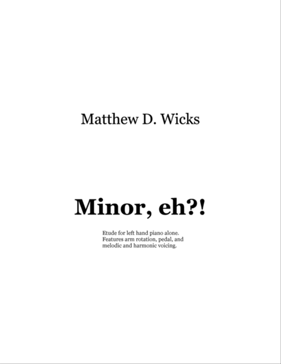 Minor, eh?! Piano Method scores gallery preview page 1