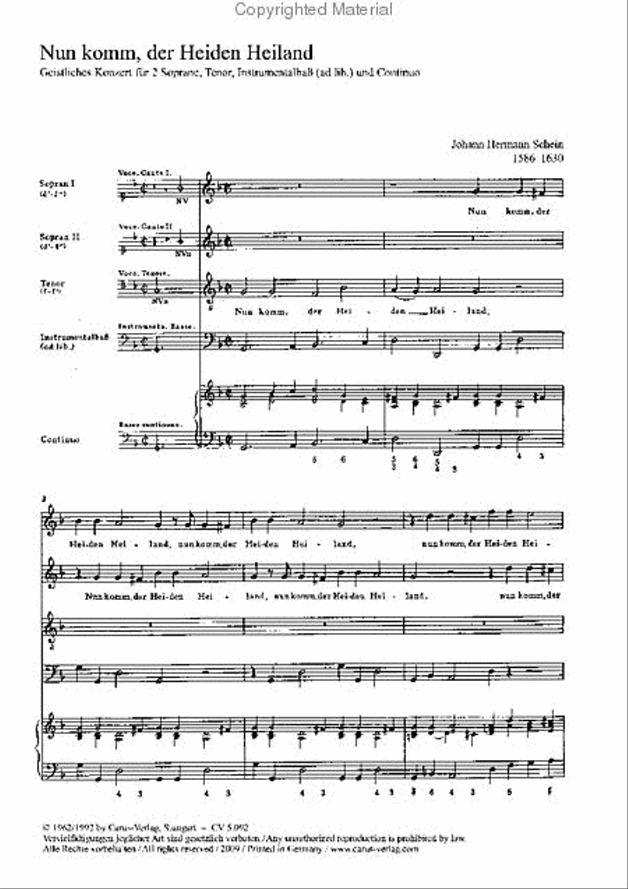 Now come, the nation's Saviour (Nun komm, der Heiden Heiland) Voice scores gallery preview page 2