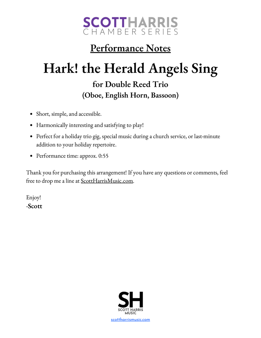 Hark! the Herald Angels Sing (for Double Reed Trio) Woodwind Trio scores gallery preview page 4