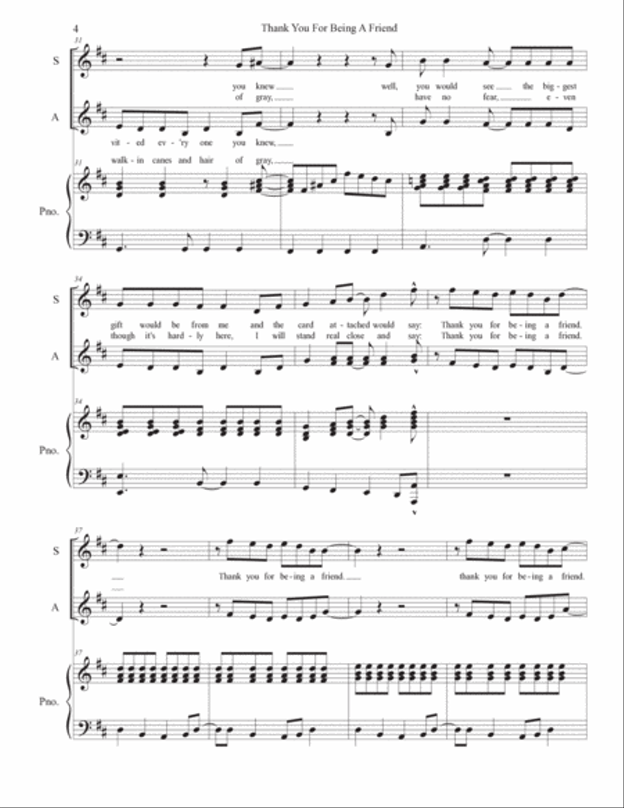 Thank You For Being A Friend SA scores gallery preview page 4