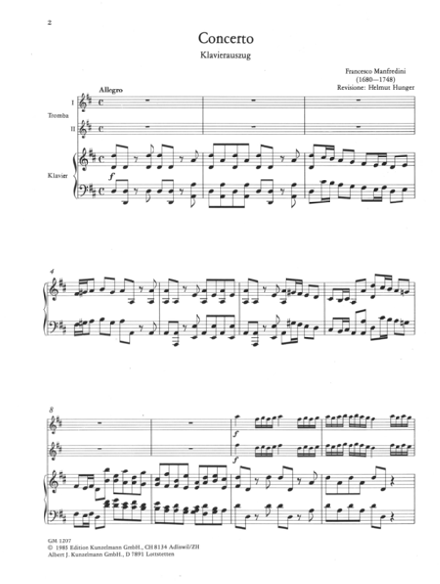 Concerto for 1 or 2 trumpets Trumpet Duet scores gallery preview page 2